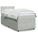 Pat box spring cu saltea, gri deschis, 90x200 cm, catifea - WALTI WALTI