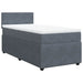 Pat box spring cu saltea, gri închis, 90x200 cm, catifea - WALTI WALTI