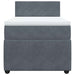 Pat box spring cu saltea, gri închis, 90x200 cm, catifea - WALTI WALTI