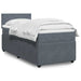 Pat box spring cu saltea, gri închis, 90x200 cm, catifea - WALTI WALTI
