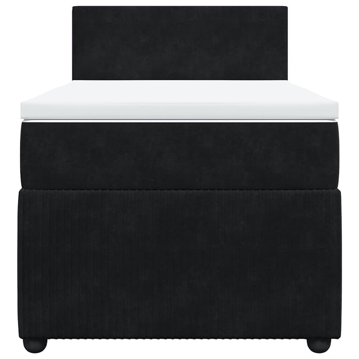 Pat box spring cu saltea, negru, 90x200 cm, catifea - WALTI WALTI