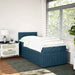 Pat box spring cu saltea, albastru, 90x200 cm, catifea - WALTI WALTI