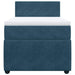 Pat box spring cu saltea, albastru, 90x200 cm, catifea - WALTI WALTI