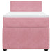 Pat box spring cu saltea, roz, 90x200 cm, catifea - WALTI WALTI
