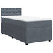 Pat box spring cu saltea, gri închis, 90x200 cm, catifea - WALTI WALTI
