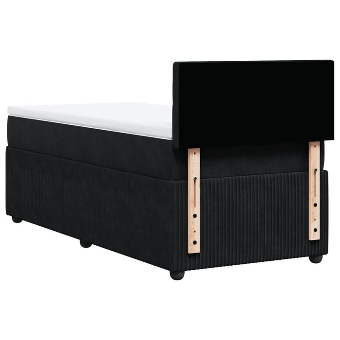 Pat box spring cu saltea, negru, 90x200 cm, catifea - WALTI WALTI