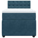 Pat box spring cu saltea, albastru, 90x200 cm, catifea - WALTI WALTI