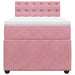 Pat box spring cu saltea, roz, 90x200 cm, catifea - WALTI WALTI