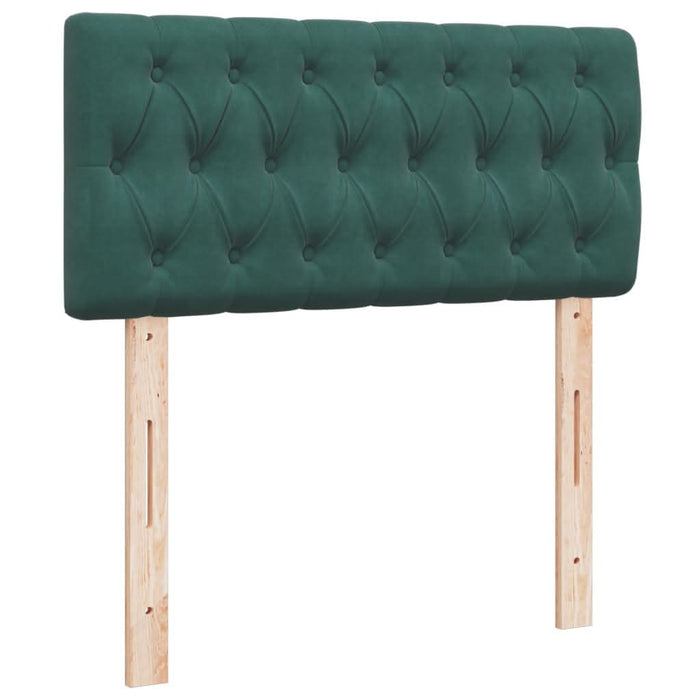 Pat box spring cu saltea, verde închis, 90x200 cm, catifea - WALTI WALTI