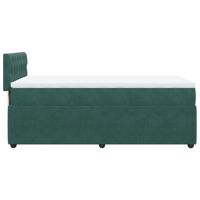 Pat box spring cu saltea, verde închis, 90x200 cm, catifea - WALTI WALTI