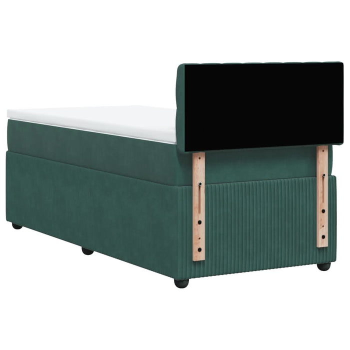Pat box spring cu saltea, verde închis, 90x200 cm, catifea - WALTI WALTI