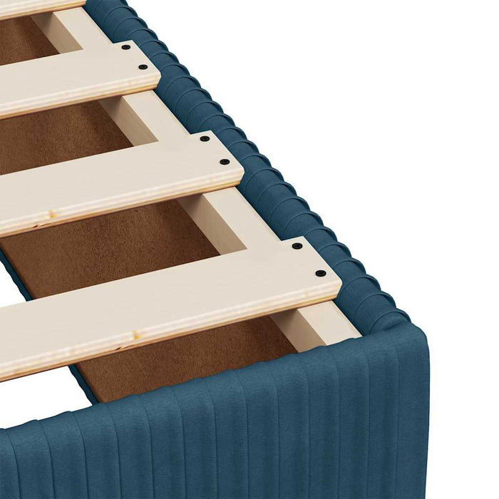 Pat box spring cu saltea, albastru, 90x200 cm, catifea - WALTI WALTI