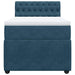 Pat box spring cu saltea, albastru, 90x200 cm, catifea - WALTI WALTI
