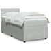 Pat box spring cu saltea, gri deschis, 90x200 cm, catifea - WALTI WALTI