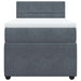 Pat box spring cu saltea, gri închis, 90x200 cm, catifea - WALTI WALTI