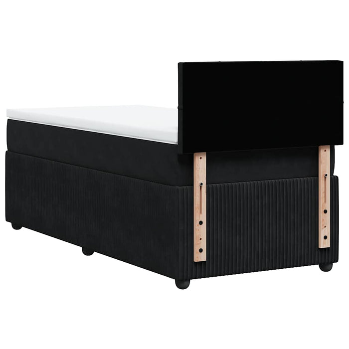 Pat box spring cu saltea, negru, 90x200 cm, catifea - WALTI WALTI