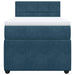Pat box spring cu saltea, albastru, 90x200 cm, catifea - WALTI WALTI