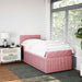 Pat box spring cu saltea, roz, 90x200 cm, catifea - WALTI WALTI