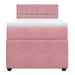 Pat box spring cu saltea, roz, 90x200 cm, catifea - WALTI WALTI