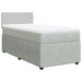 Pat box spring cu saltea, gri deschis, 100x200 cm, catifea - WALTI WALTI
