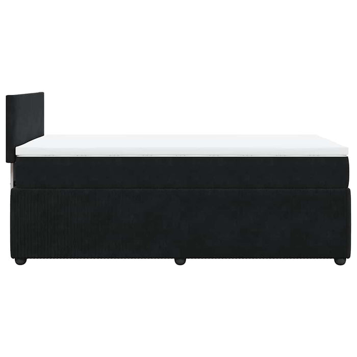 Pat box spring cu saltea, negru, 100x200 cm, catifea - WALTI WALTI