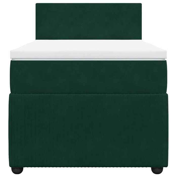 Pat box spring cu saltea, verde închis, 100x200 cm, catifea - WALTI WALTI