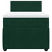 Pat box spring cu saltea, verde închis, 100x200 cm, catifea - WALTI WALTI