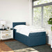 Pat box spring cu saltea, albastru, 100x200 cm, catifea - WALTI WALTI