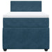 Pat box spring cu saltea, albastru, 100x200 cm, catifea - WALTI WALTI