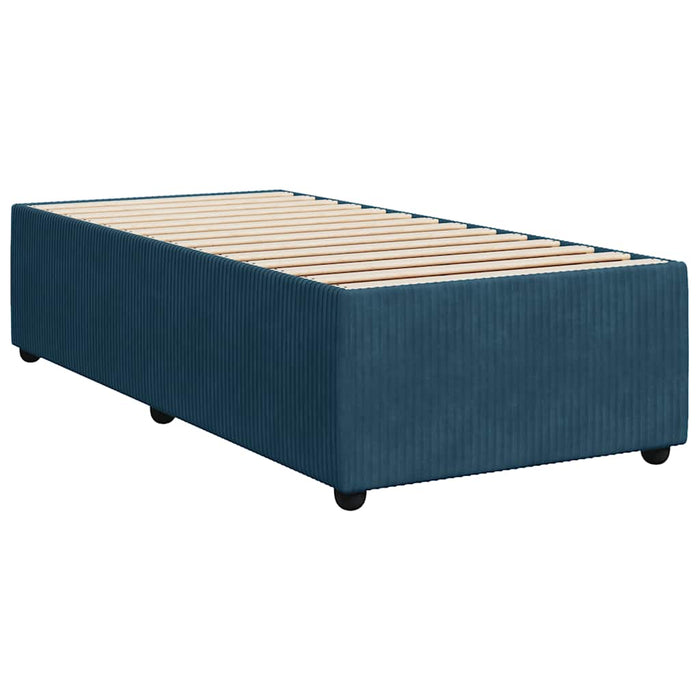 Pat box spring cu saltea, albastru, 100x200 cm, catifea - WALTI WALTI