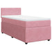 Pat box spring cu saltea, roz, 100x200 cm, catifea - WALTI WALTI