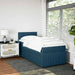 Pat box spring cu saltea, albastru, 100x200 cm, catifea - WALTI WALTI