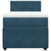 Pat box spring cu saltea, albastru, 100x200 cm, catifea - WALTI WALTI