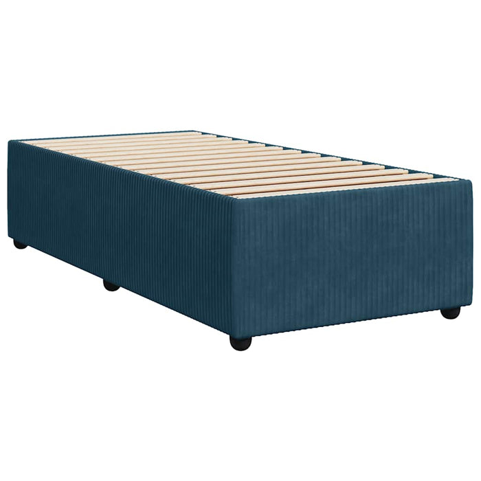 Pat box spring cu saltea, albastru, 100x200 cm, catifea - WALTI WALTI