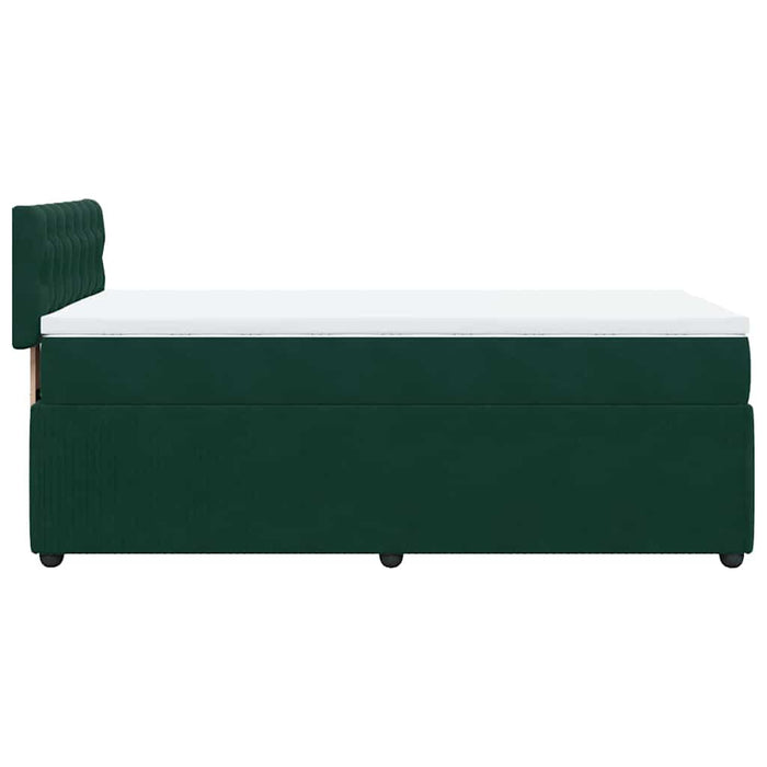 Pat box spring cu saltea, verde închis, 100x200 cm, catifea - WALTI WALTI