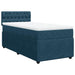 Pat box spring cu saltea, albastru, 100x200 cm, catifea - WALTI WALTI
