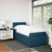 Pat box spring cu saltea, albastru, 100x200 cm, catifea - WALTI WALTI