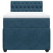 Pat box spring cu saltea, albastru, 100x200 cm, catifea - WALTI WALTI