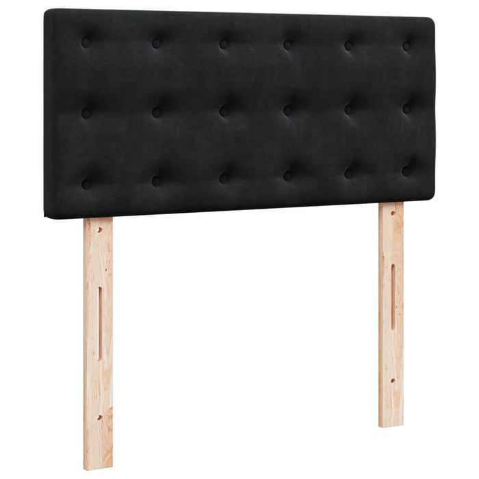 Pat box spring cu saltea, negru, 100x200 cm, catifea - WALTI WALTI