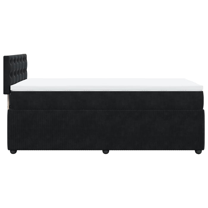 Pat box spring cu saltea, negru, 100x200 cm, catifea - WALTI WALTI