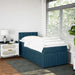 Pat box spring cu saltea, albastru, 100x200 cm, catifea - WALTI WALTI