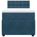 Pat box spring cu saltea, albastru, 100x200 cm, catifea - WALTI WALTI