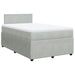 Pat box spring cu saltea, gri deschis, 120x190 cm, catifea - WALTI WALTI