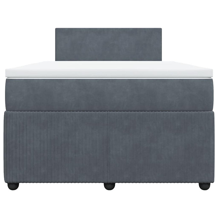 Pat box spring cu saltea, gri închis, 120x190 cm, catifea - WALTI WALTI