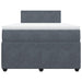 Pat box spring cu saltea, gri închis, 120x190 cm, catifea - WALTI WALTI