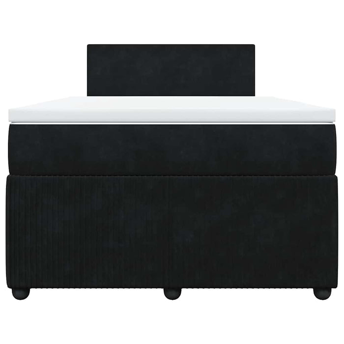 Pat box spring cu saltea, negru, 120x190 cm, catifea WALTI
