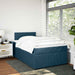 Pat box spring cu saltea, albastru, 120x190 cm, catifea - WALTI WALTI