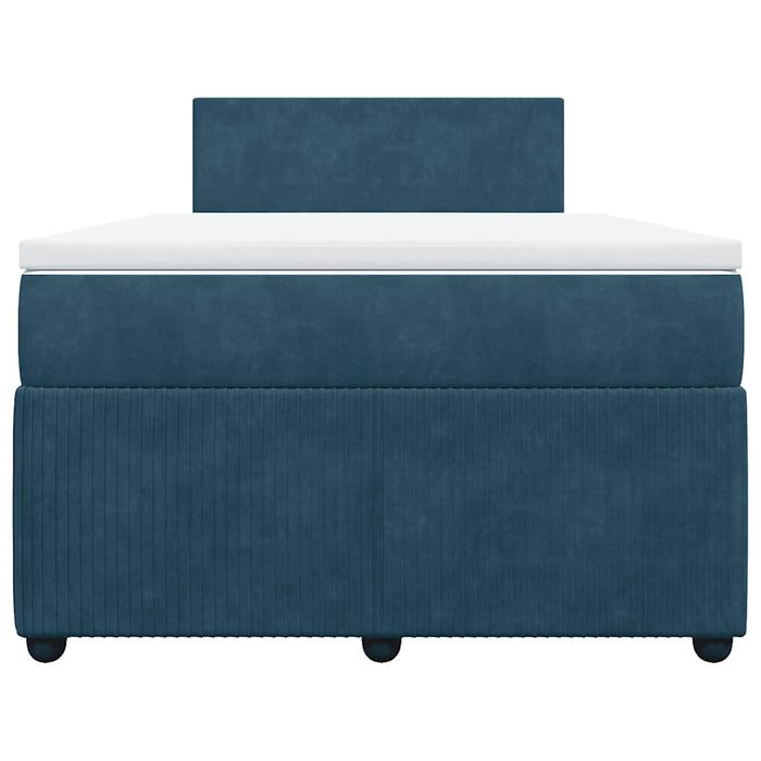 Pat box spring cu saltea, albastru, 120x190 cm, catifea - WALTI WALTI