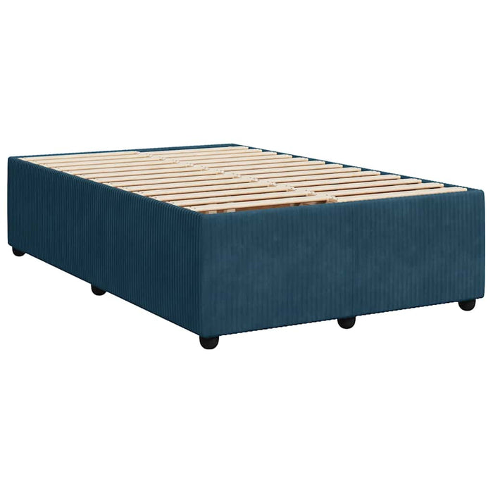 Pat box spring cu saltea, albastru, 120x190 cm, catifea - WALTI WALTI