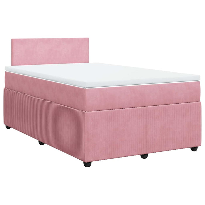 Pat box spring cu saltea, negru, 120x190 cm, catifea WALTI